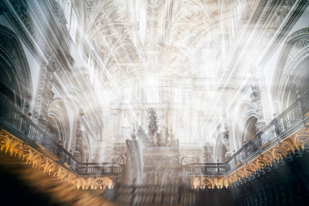 istock Defocused interior of cathedral 1213914158
