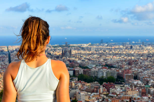istock Young female tourist in Barcelona 1213914886