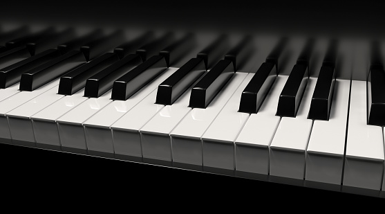 piano, background, 3d rendering, white, black