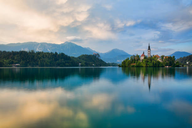istock Evening at Bled Island in Lake Bled, Slovenia 1213923642
