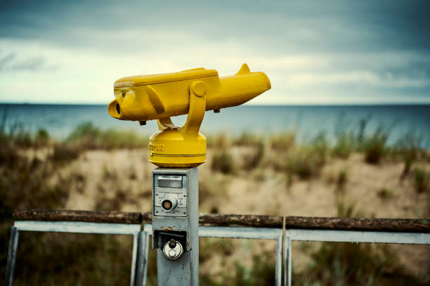 Bansin, Germany - September 13, 2019: Telescope near the beach in Bansin on the island of Usedom in Germany.