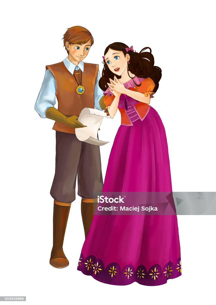 Cartoon Cheerful Married Couple Together Romantic Scene Stock Illustration  - Download Image Now - iStock