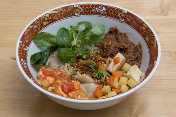istock Fried rice noodles with pork 1213926408