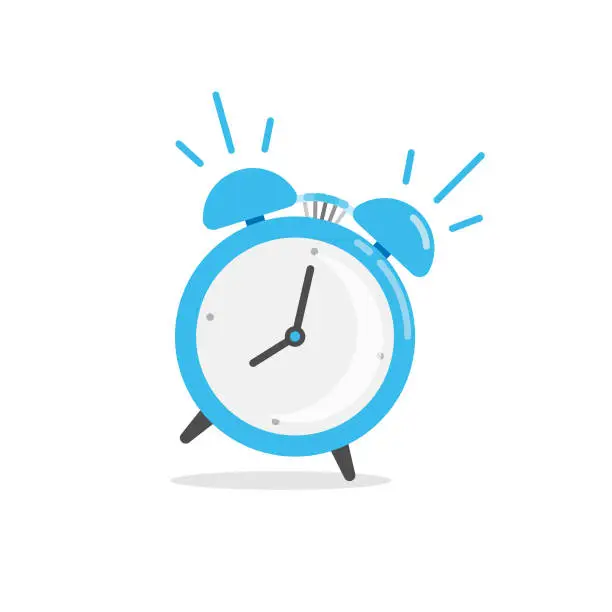 Vector illustration of Alarm Clock Icon. Wake Up Time Vector Design on White Background.