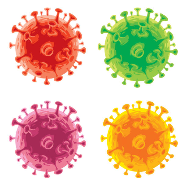 ilustrações de stock, clip art, desenhos animados e ícones de set of coronaviruses - virus