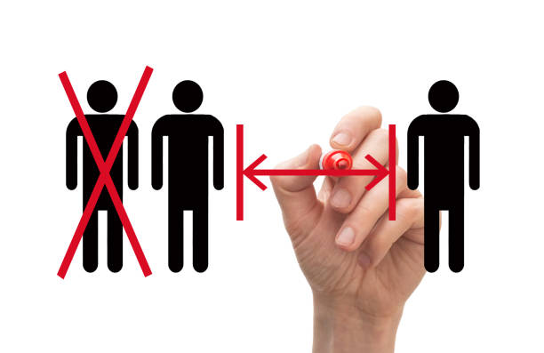 istock Concept for keeping social distance due to virus alert 1213932019