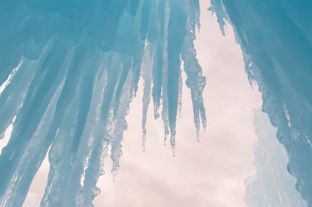 istock Closeup of Icicles with a Blue Hue 1213932634