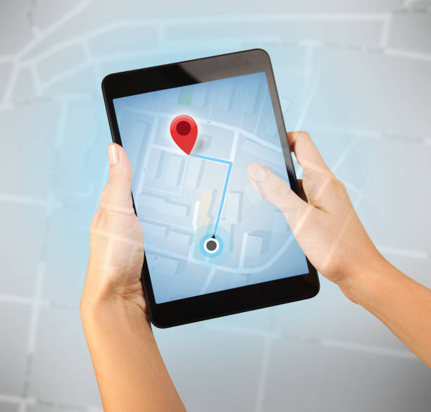 istock Female hand holding tablet 1213933440