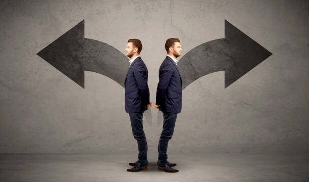 istock Businessman with two choices 1213934648
