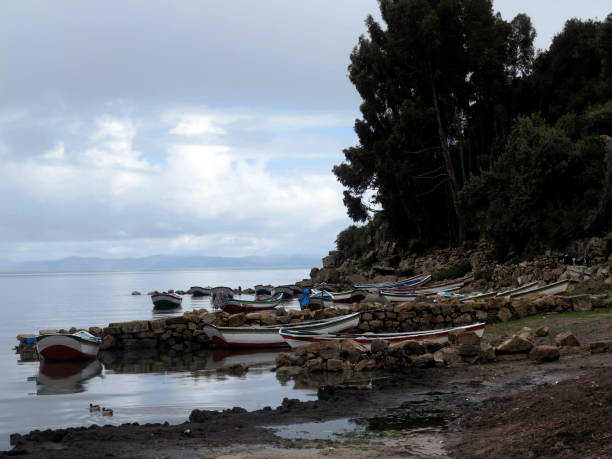 istock boats on lake Titicaca 1213934971