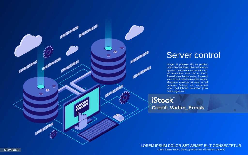 Server Control Vector Concept Stock Illustration - Download Image Now ...