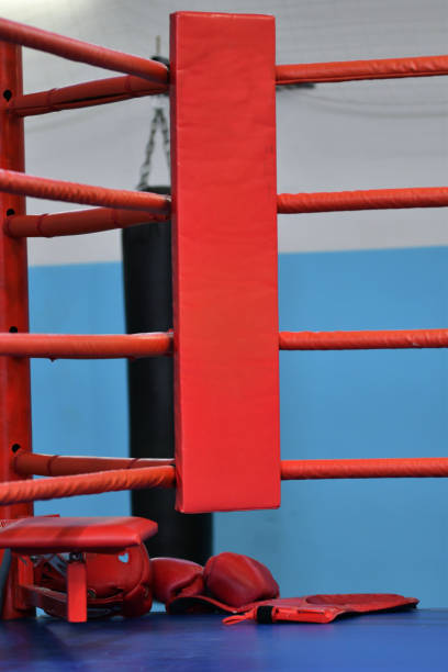 istock Red corner of the boxing ring 1213944995