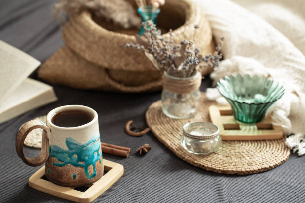 istock Still life in a cozy room with a beautiful Cup. 1213946195