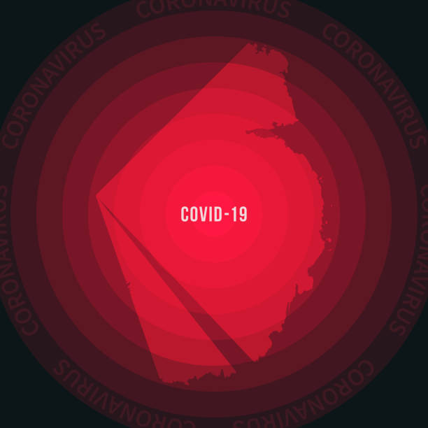 istock Australian Antarctic Territory map with the spread of COVID-19. Coronavirus outbreak 1213946881