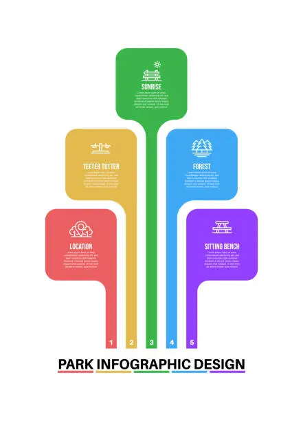 Vector illustration of Infographic design template with park keywords and icons