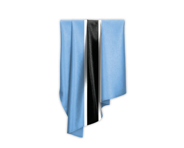 istock Botswana Flag with a beautiful glossy silk texture with selection path - 3D Illustration 1213962615