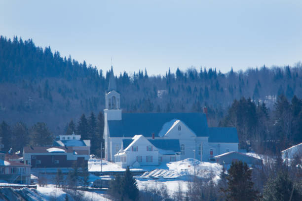 istock A perspective view of a mountain village in Quebec, Canada 1213964408