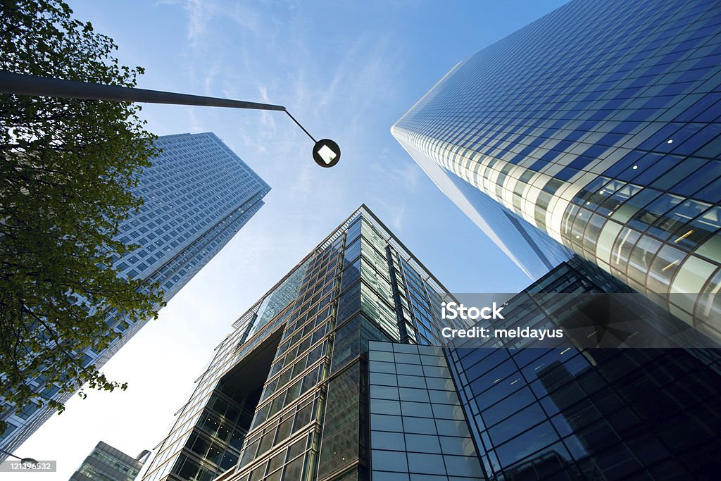 초현대적 사무실 건물, Canary Wharf, 런던 - 로열티 프리 고층 건물 스톡 사진