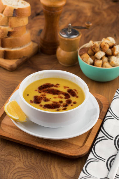 istock Delicious lentil cream-soup 1213966475