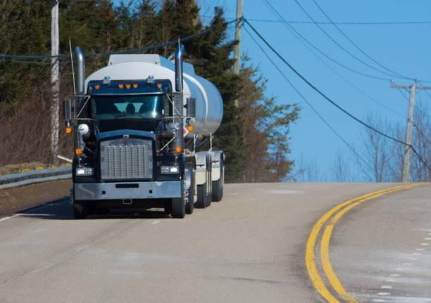 istock Huge tanker on a road from Quebec to Canada 1213966572