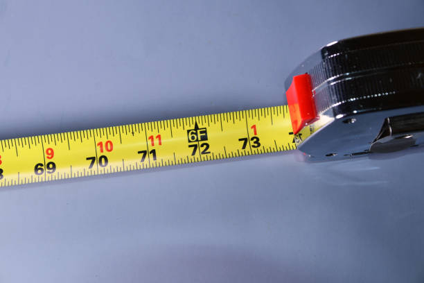 Safe Social Distancing for Covid19 is 6 Feet A safe distance for safety is 6 feet or 2 meters toavoid the corona virus. Be Safe tape measure photos stock pictures, royalty-free photos & images