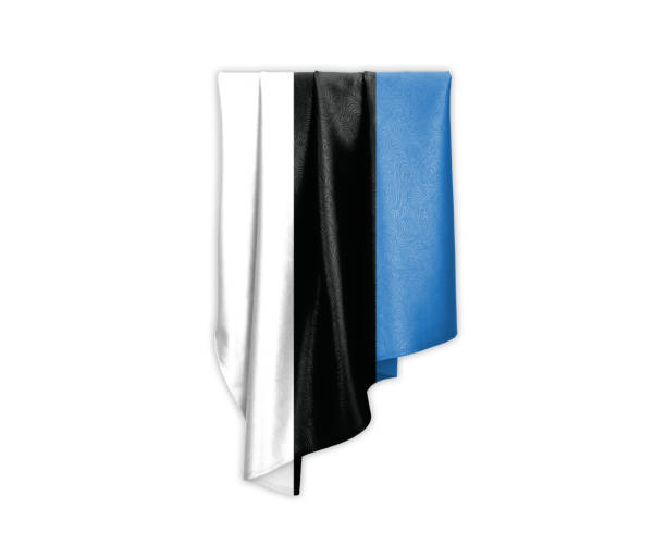 Estonia Flag with a beautiful glossy silk texture with selection path - 3D Illustration