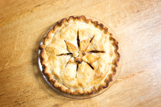 istock Fresh Homemade Apple Pie on Wood Table 1213968987