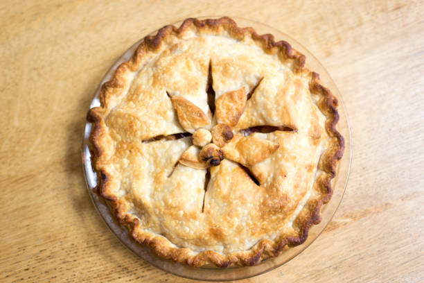 istock Fresh Homemade Apple Pie on Wood Table 1213969065