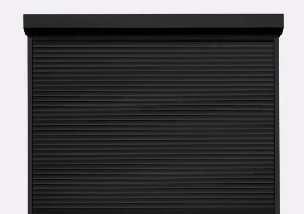 istock black metal roller shutter door isolated on white background 1213971452