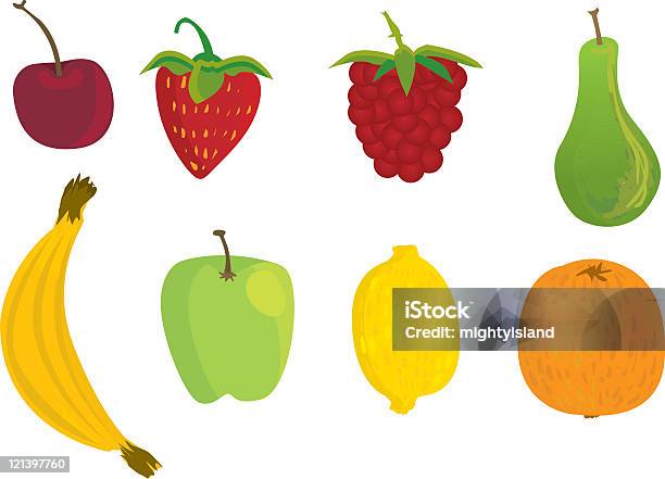 Frutta E Verdura - Immagini vettoriali stock e altre immagini di Alimentazione sana - Alimentazione sana, Arancia, Arancione