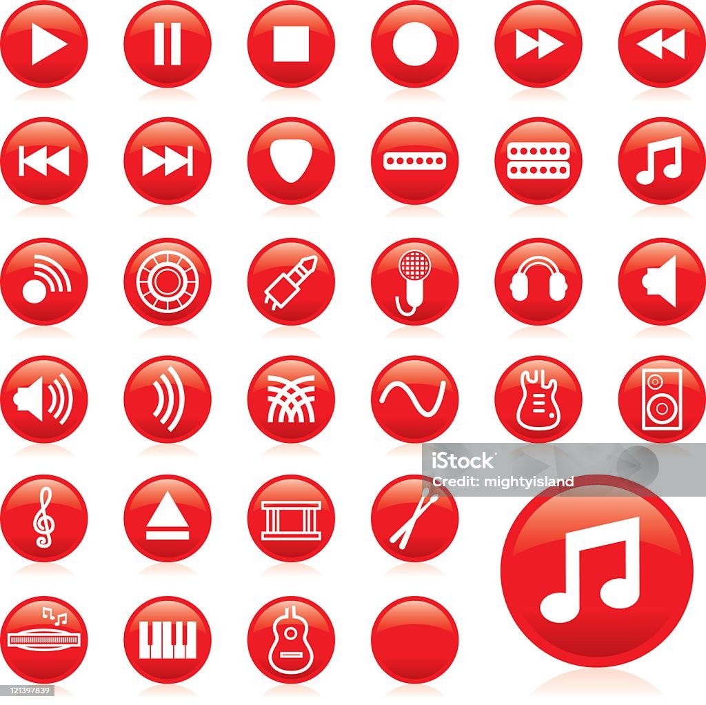 Icônes de la musique - clipart vectoriel de Ensemble d'icônes libre de droits