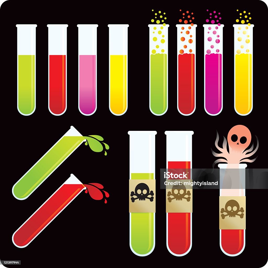 Test Tubes and chemicals  Biology stock vector