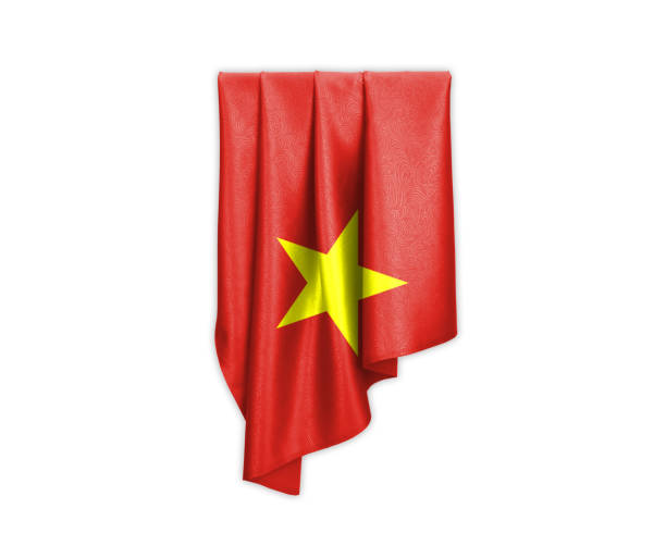 istock Vietnam Flag with a beautiful glossy silk texture with selection path - 3D Illustration 1213979461