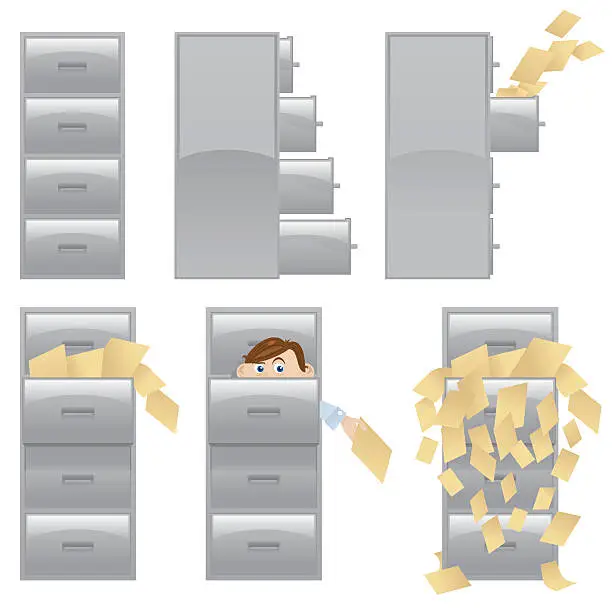 Vector illustration of Filing Cabinets