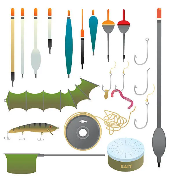 Vector illustration of Fishing Equipment