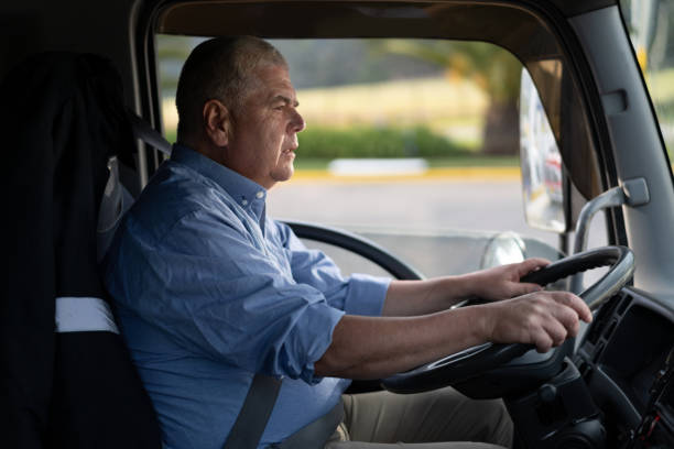 istock Mature man driving a truck 1213981079