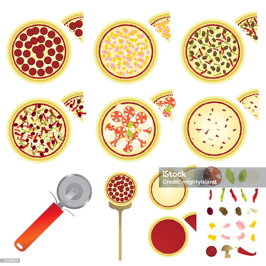 Pizzas - Royalty-free Comida arte vetorial