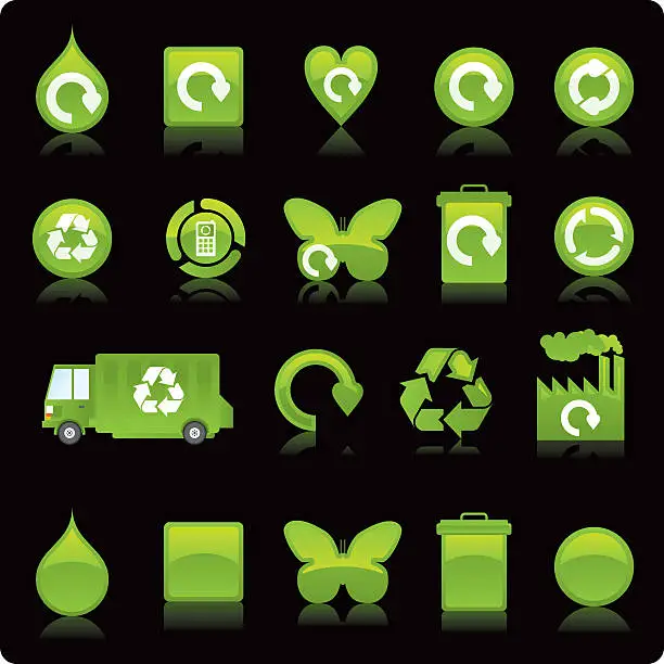 Vector illustration of RECYCLING ICONS