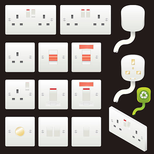 Socket and Switches vector art illustration