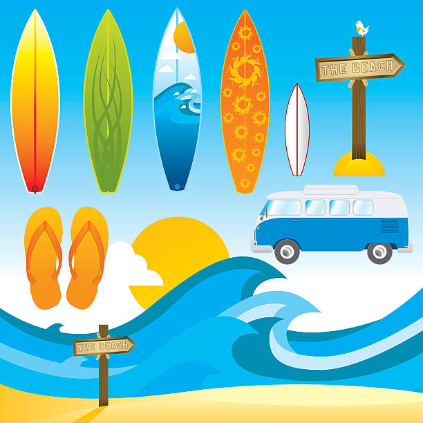 Summer Surf vector art illustration