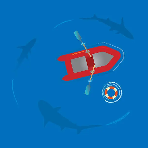 Vector illustration of Sharks