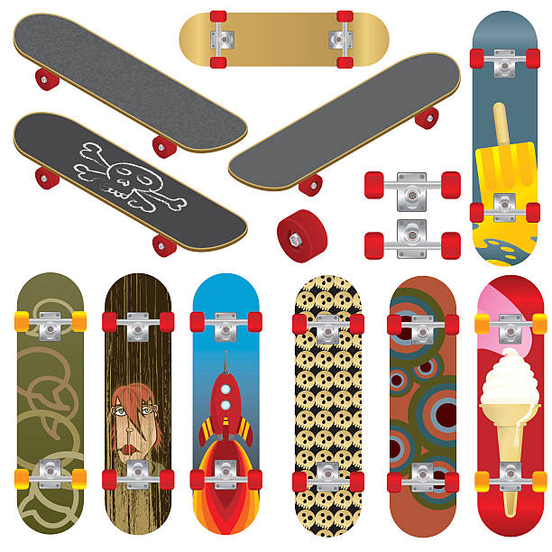 Skateboards vector art illustration