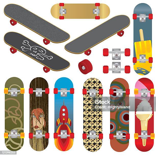 Skateboards Stock Illustration - Download Image Now - Skateboard, Skateboarding, Computer Graphic