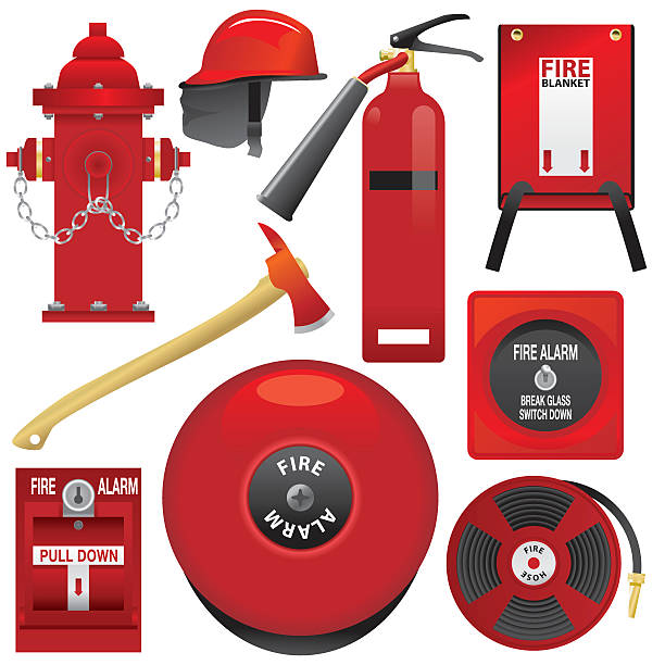 Fire Equipment vector art illustration