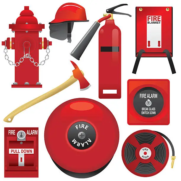 Vector illustration of Fire Equipment