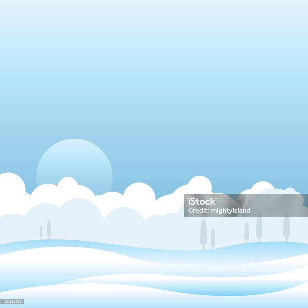 Paisaje de nieve - arte vectorial de Abstracto libre de derechos