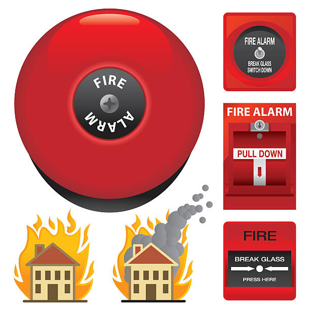 fire rzeczy - house burning color image danger stock illustrations