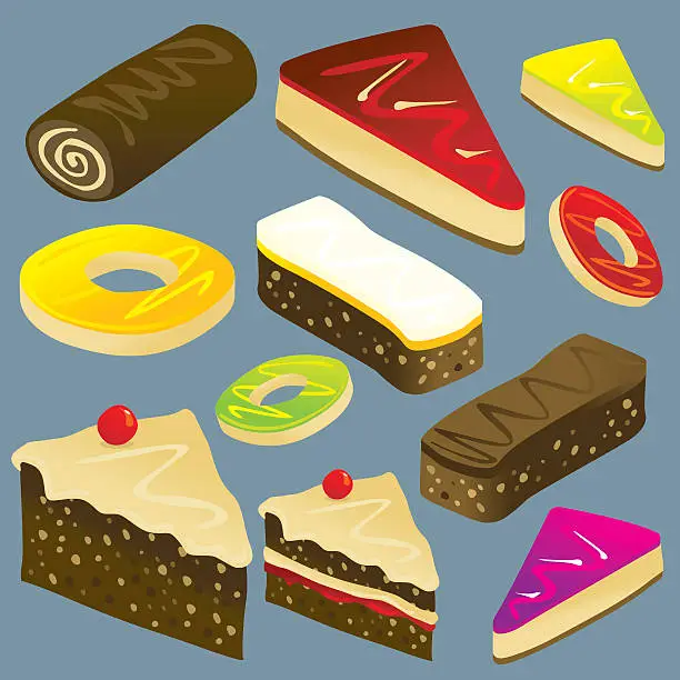 Vector illustration of Cakes and Desserts
