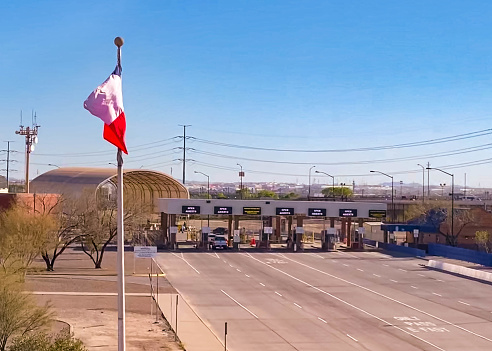 Photos from the US side of the border in El Paso, TX toward Ciudad Juarez, in the state of Chihuahua in Mexico. Photo taken from the Cesar E. Chavez Border Highway. Photo documents the marked reduction in travel into Mexico since the quarantine.