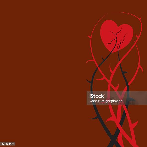 Serca I Thorns - Stockowe grafiki wektorowe i więcej obrazów Cierń - Cierń, Serce - Symbol idei, Złamane serce